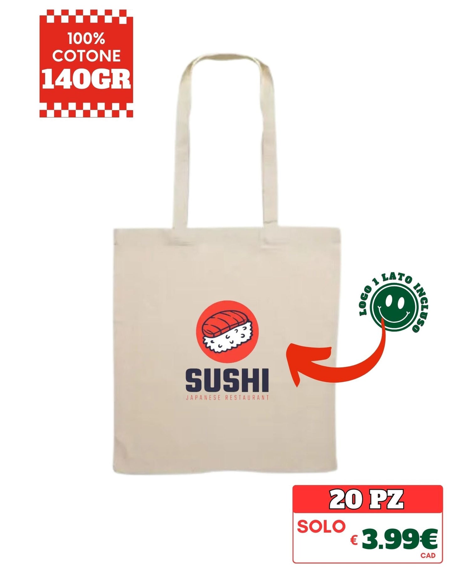 TOTE BAG STAMPA 1LATO GRATUITA - Italo Merch