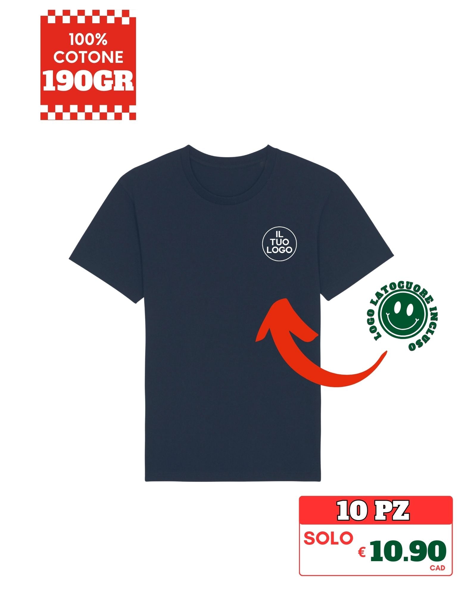 TSHIRT STAMPA LAT.CUORE GRATUITA - Italo Merch